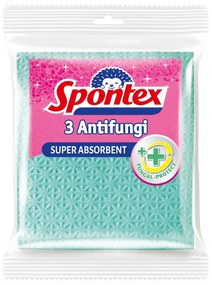 Lavetă cu burete Spontex Antifungi, 3 buc