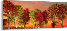 Tablou - Copaci colorate (120x50 cm)