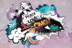 Tapet graffiti verde ochi