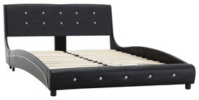 280318 vidaXL Cadru de pat, negru, 120 x 200 cm, piele ecologică