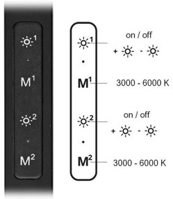 Lampă LED dimabilă de masă Ecolite LU19WT-CR SPACE LED/8W + LED/11W/230V negru