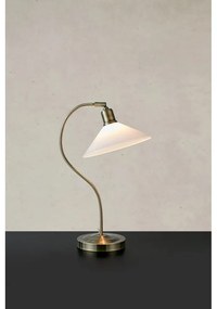 Veioză albă/alămie cu abajur din sticlă (înălțime 49 cm) Vela – Markslöjd