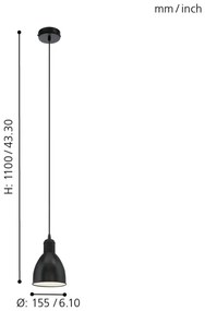 Lustră Eglo 49464 PRIDDY 1xE27/60W/230V