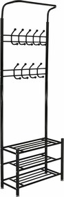 Mobilier hol BARNUM, negru, metal, 66x30x190 cm