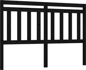 vidaXL Tăblie de pat, negru, 146x4x100 cm, lemn masiv de pin