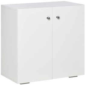HOMCOM Aparador de Salón con 2 Puertas Armario Auxiliar con 2 Estantes para Libros Ropa Juguetes Estilo Moderno 70x39x70 cm Blanco | Aosom Romania