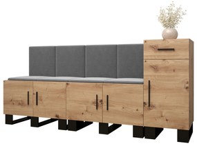 Set mobilier pentru hol Amanda 17 (Stejar artisan + gri închis). 1086004