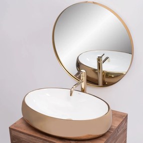Lavoar pentru blat Rea Melania Alb / Gold