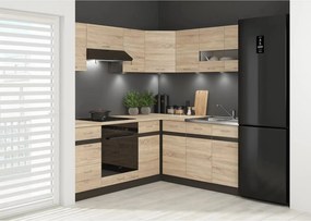 Set bucatarie JUNONA LINE, stejar sonoma/wenge, PAL, 180x200 cm, stang