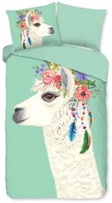 Lenjerie de pat pentru copii verde-mentă din bumbac pentru pat de o persoană, extinsă 140x220 cm Joey – Good Morning