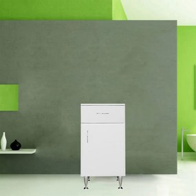 Dulap jos Bianca Plus 45 cu 1 ușă, 1 sertar, alb lucios, dreapta