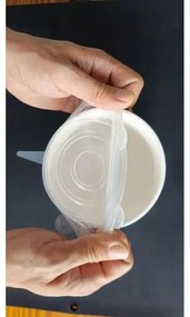 Set 6 capace din silicon Kinghoff KH 1902, -40 pana la 230°C, Etanse, Reutilizabile, Universale, Transparent