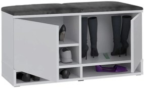 Dulap pantofi cu bancă White / Grey