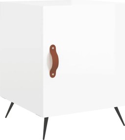 vidaXL Noptieră, alb extralucios, 40x40x50 cm, lemn compozit