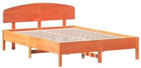 3207216 vidaXL Cadru de pat cu tăblie, maro ceruit, 120x200 cm, lemn masiv pin