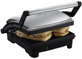 Resigilat: Aparat 3 in 1 Russell Hobbs 17888-56, Panini maker, Grill, Gratar 1800 W, Deschidere pana la 180°, Negru/Inox