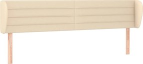 vidaXL Tăblie de pat cu aripioare crem 183x23x78/88 cm material textil