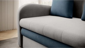 Canapea albastră/gri deschis extensibilă cu tapițerie din catifea 130 cm Ario – ELTAP