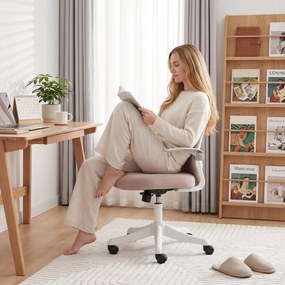 HOMCOM Scaun de Birou Ergonomic cu Brațe Rabatabile și Înălțime Reglabilă, Mesh Respirabil,  60,5x54x99 cm, Roz | Aosom Romania