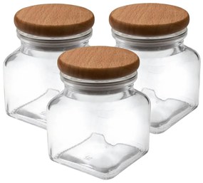Borcan Orion cu capac de lemn 0,12 l set 3 buc.
