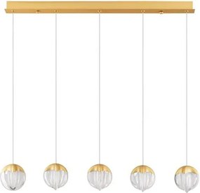 Lustra cu 5 pendule LED ALICIA auriu