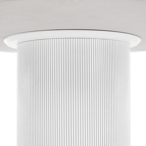 Masă de sufragerie, marmură albă/MDF, diametru 120 cm, MAHIR TIP 1
