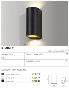 Aplica de perete exterior ambientala IP54 RIMINI 2 negru