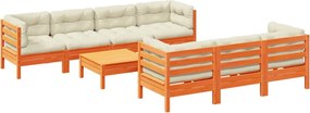 vidaXL Set canapele grădină cu perne, 8 piese, maro, lemn masiv de pin