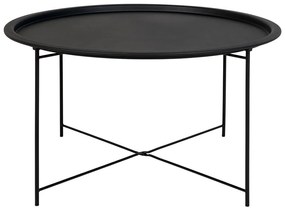 Măsuță de cafea neagră rotundă din metal ø 75 cm Bastia – House Nordic