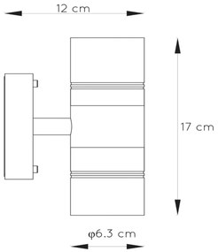Lucide 14867/11/30 - Aplică perete exterior LED ARNE-LED 2xGU10/5W/230V