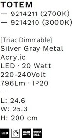 Lustra/Pendul LED design decorativ 3000K TOTEM