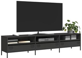 851346 vidaXL Dulap TV, negru, 202x39x43,5 cm, oțel laminat la rece