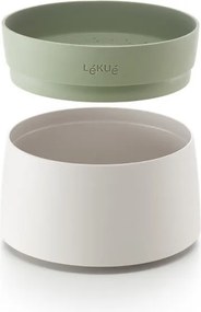 Vas de gatit orez si quinoa la cuptorul cu microunde Lekue 1009033, 1 L, până la 4 porții, 17,8 x 13 cm, -20/+100°C, Alb/Verde