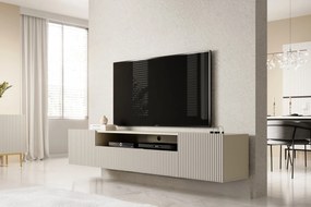 Comodă TV suspendată Nicole 200 cm cu nișă și sertare – cashmir / cashmir mat