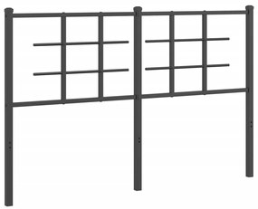 355593 vidaXL Tăblie de pat metalică, negru, 135 cm