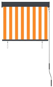Jaluzea tip rulou de exterior, alb si portocaliu, 80 x 250 cm portocaliu si alb, 80 x 250 cm