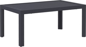 Outsunny Masă joasă de grădină, masă auxiliară de terasă dreptunghiulară, cadru din oțel, blat cu lamele, 101,5 x 61 x 46 cm, gri | Aosom Romania