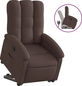 vidaXL Fotoliu rabatabil cu ridicare pe verticală, maro închis, textil