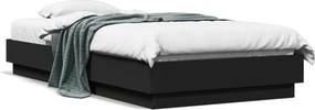 vidaXL Cadru de pat, negru, 75x190 cm, lemn prelucrat