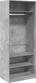 vidaXL Șifonier, gri beton, 80x50x200 cm, lemn prelucrat