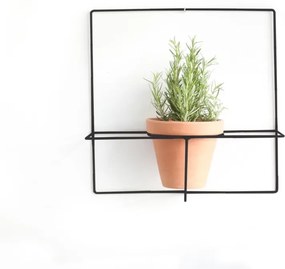 Suport de perete pentru ghivece Really Nice Things Square, negru