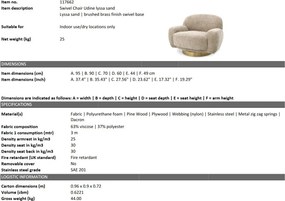 Fotoliu pivotant design elegant LUX Udine, Lyssa sand