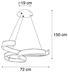 Lampă suspendată de design din oțel incluzând LED în 3 trepte reglabil - Frank