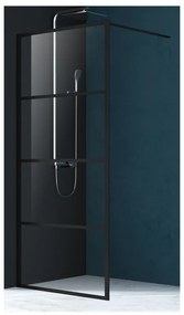 Paravan de dus, Walk-in, Mediterraneo, Black 4, 100 x 200, negru