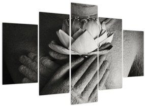 Tablou - Lotus în mâinile lui Buddha (150x105 cm)