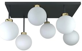 Lustră aplicată DEA 6xE14/60W/230V negru/auriu/alb