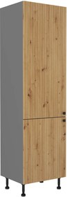 Dulap de alimente încorporat pentru frigider Avantoe 60 LO-215 2F (Stejar artisan + Antracit). 1049635