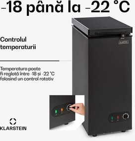 Klarstein Iceblokk 51, ladă frigorifică, de sine stătător, coș de 51 de litri, se poate bloca, clasa energetică F, negru