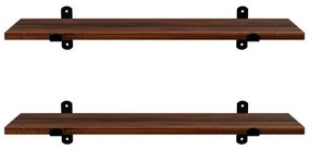 Set de 2 rafturi de perete SHELFY, maro/negru