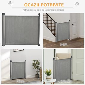 Bariera de siguranta PawHut pentru caini, 140x88 cm, gri | AOSOM RO